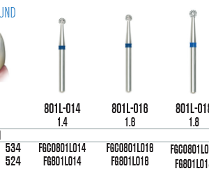 SS White Gömb alakú gyémántfúró hosszú szárral (801L)