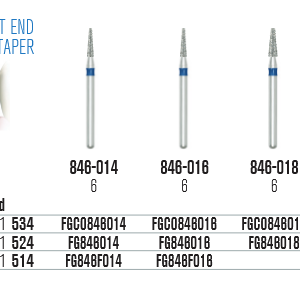 SS White Kúp- lapos végű gyémántfúró (846)