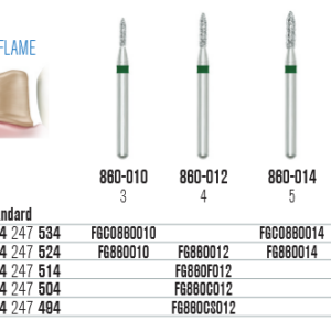 SS White Láng- rövid végű gyémántfúró (860)