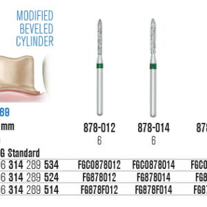 SS White Cilinder formájú gyémántfúró (878)