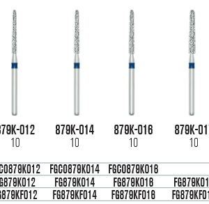 SS White Cilinder formájú gyémántfúró kürettáláshoz (879K)