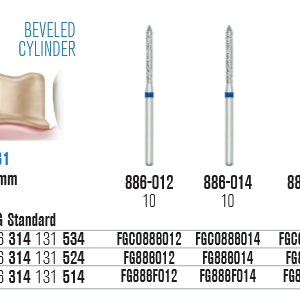 SS White Cilinder- hegyes végű gyémántfúró (886)