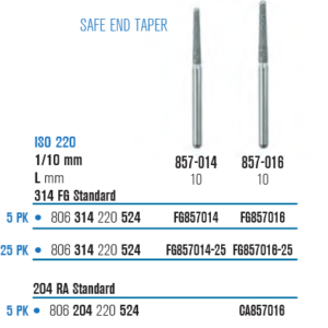 SS White Kúp- inaktív végű gyémántfúró (857)