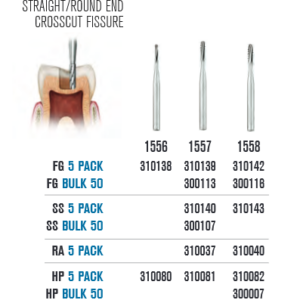 SS White ( RA) Karbid fúrók, lapos, lekerekített végű