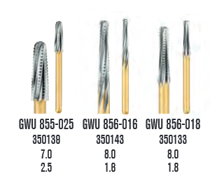 SS White GW Ultra koronafelvágó, lekerekített végű kúp forma